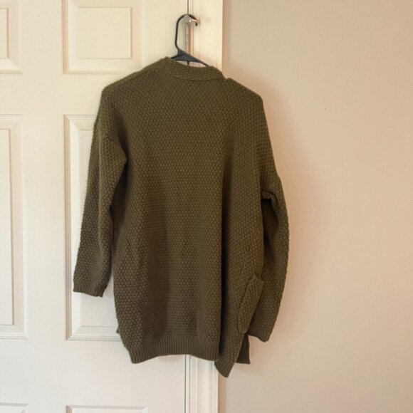 AAMILIFE *Cozy* Olive Green Cardigan | Chunky Knit | Open Front | Size XS | GUC - Picture 4 of 12